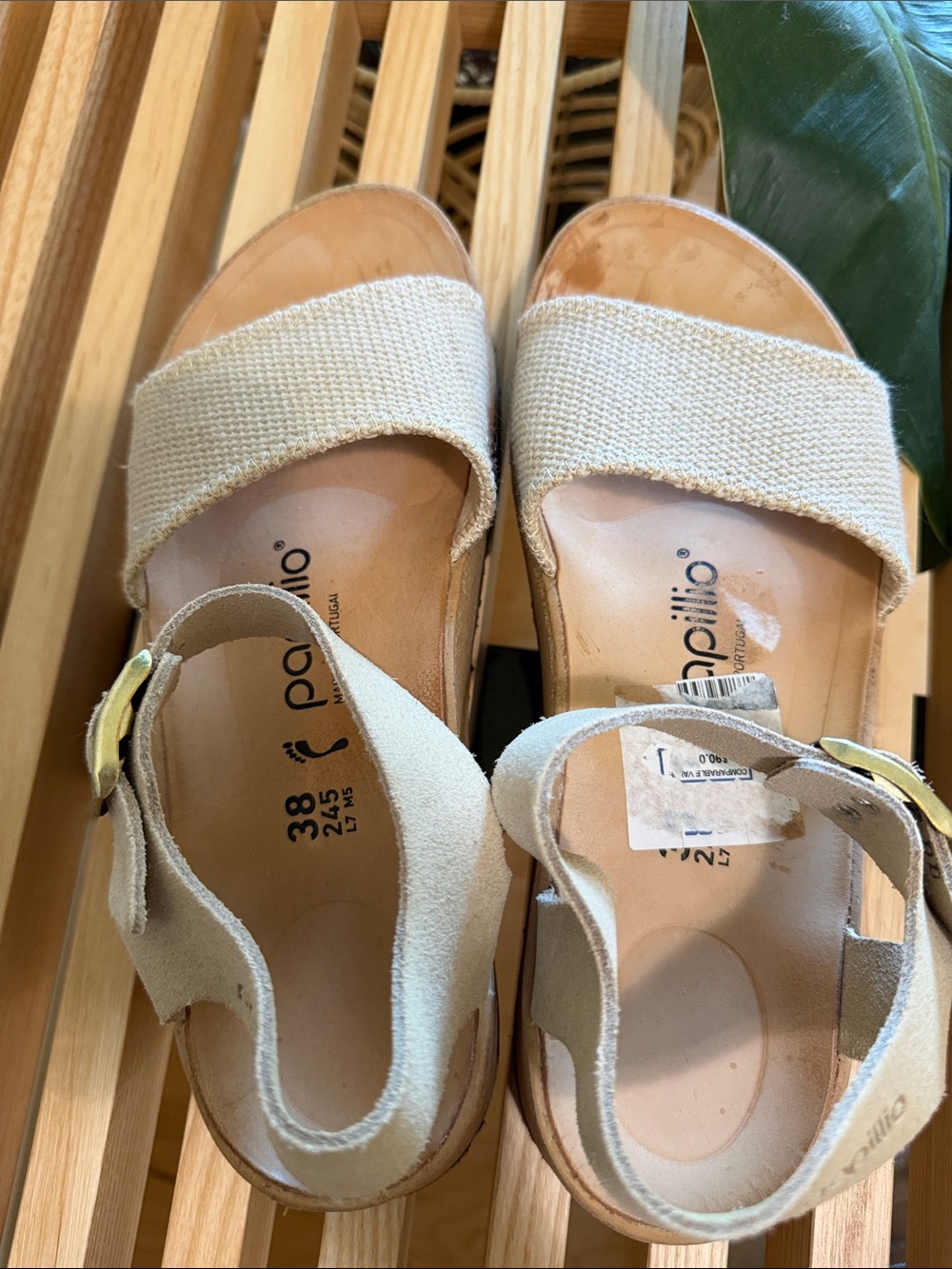 Papillio Beige Canvas Sandals